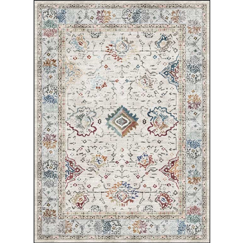 Shabby Chic Medallion Pattern Rug Grey Polyester Rug Machine Washable Non-Slip Backing Area Rug for Living Room Clearhalo 'Area Rug' 'Rugs' 'Shabby Chic' Rug' 1597182