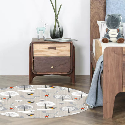 Grey Child's Room Rug Kids Animal Megalocnidae Pattern Area Rug Polyester Pet Friendly Carpet Grey Clearhalo 'Area Rug' 'Rug' 1597236