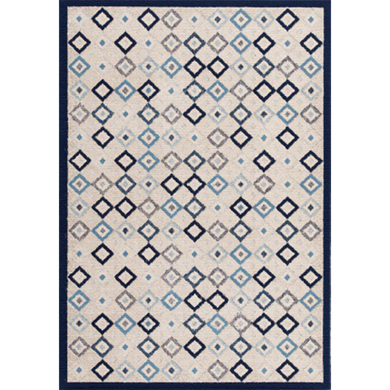 Bohemian Geometric Print Rug Brown and Blue Polyester Rug Machine Washable Non-Slip Area Rug for Living Room Clearhalo 'Area Rug' 'Bohemian' 'Rugs' Rug' 1597246