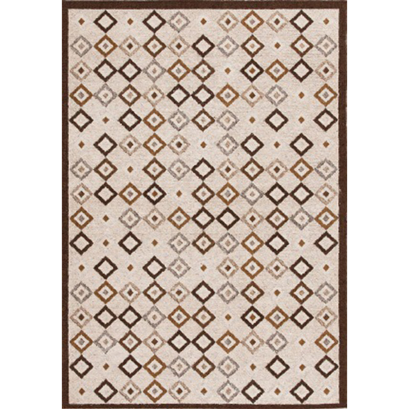 Bohemian Geometric Print Rug Brown and Blue Polyester Rug Machine Washable Non-Slip Area Rug for Living Room Clearhalo 'Area Rug' 'Bohemian' 'Rugs' Rug' 1597254