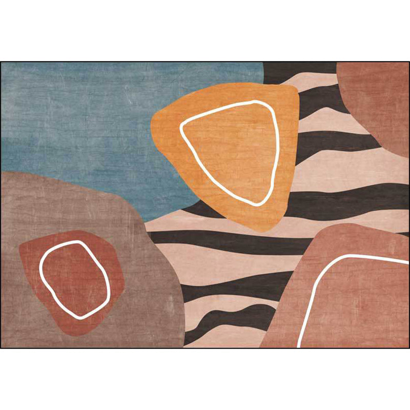 Contemporary Novelty Rug Colorful Colorblock Geometric Pattern Rug Polyester Pet Friendly Carpet for Home Decoration Clearhalo 'Area Rug' 'Rug' 1597344