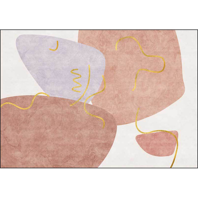 Scandinavian Novelty Rug in White and Pink Irregular Shape Pattern Rug Polyester Anti-Slip Carpet for Home Decoration Clearhalo 'Area Rug' 'Rug' 1597352