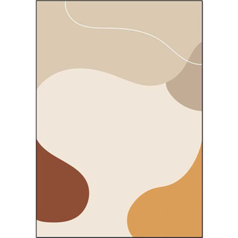 Ivory Bedroom Rug Novelty Color Block Irregular Shapes Pattern Area Rug Polyester Anti-Slip Backing Washable Carpet Clearhalo 'Area Rug' 'Rug' 1597360