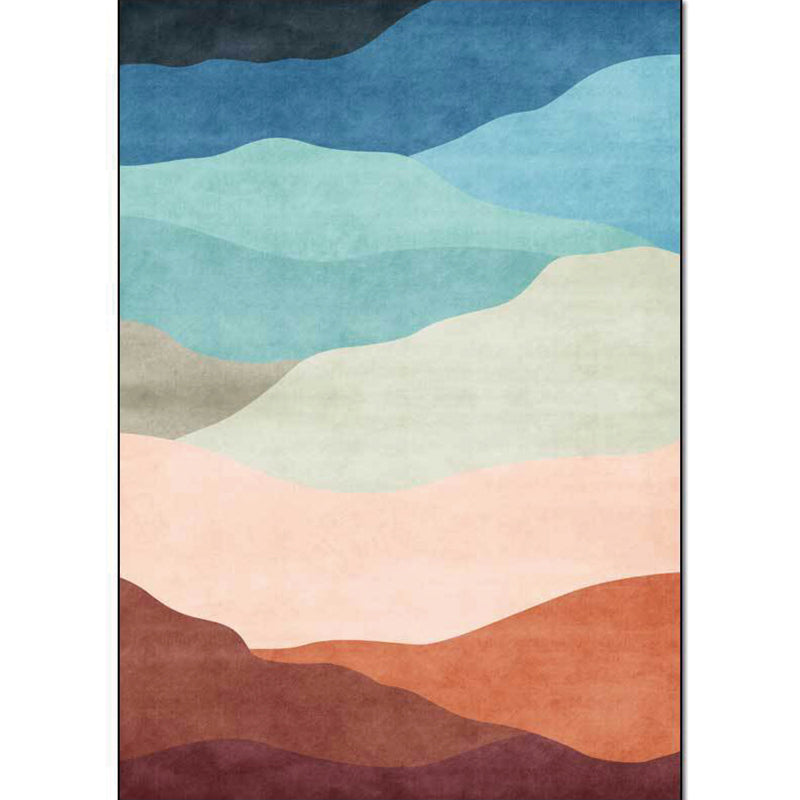 Blue Multicolor Contemporary Rug Polyester Colorblock Rug Washable Non-Slip Backing Carpet for Living Room Clearhalo 'Area Rug' 'Modern' 'Rugs' Rug' 1597456