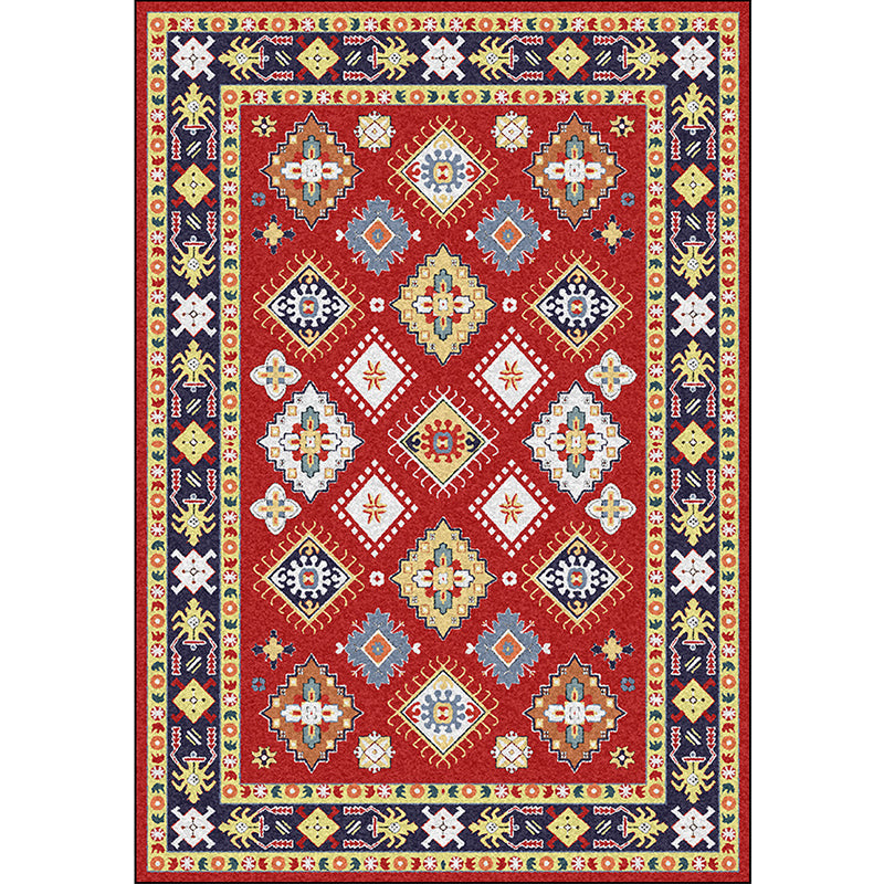 Southwestern Living Room Rug in Red Diamond Print Rug Polyester Anti-Slip Pet Friendly Area Rug Clearhalo 'Area Rug' 'Rugs' 'Southwestern' Rug' 1597464