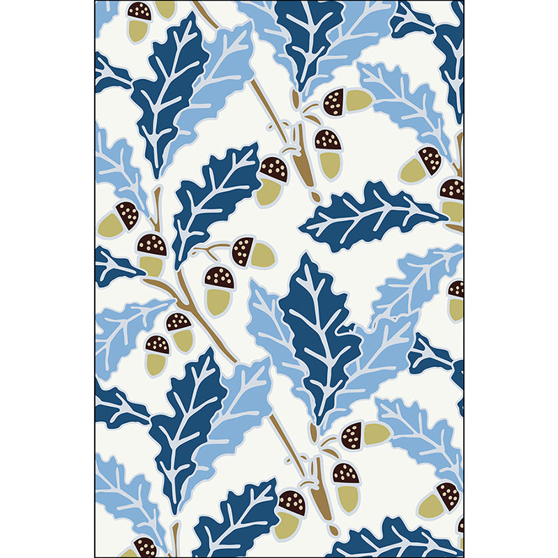 Blue and White Contemporary Rug Polyester Leaf and Pine Cone Pattern Rug Washable Non-Slip Backing Area Rug for Living Room Clearhalo 'Area Rug' 'French Country' 'Rugs' Rug' 1597560