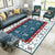 White Bedroom Rug Southwestern Tribal Leaf Pattern Area Rug Polyester Stain-Resistant Non-Slip Carpet Blue Clearhalo 'Area Rug' 'Rugs' 'Southwestern' Rug' 1597721