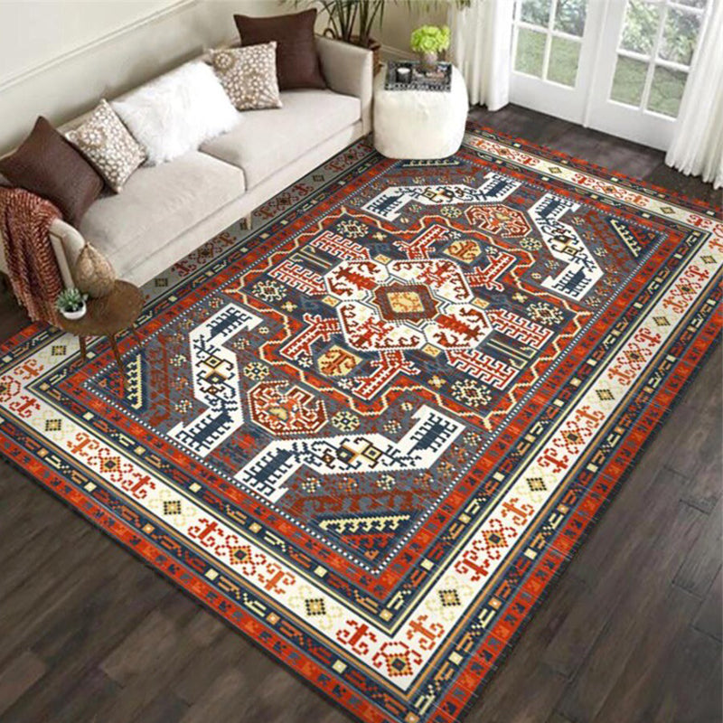 Tribal Southwestern Rug in Red and Grey Geometric Pattern Rug Polyester Anti-Slip Carpet for Home Decoration Clearhalo 'Area Rug' 'Rugs' 'Southwestern' Rug' 1597738