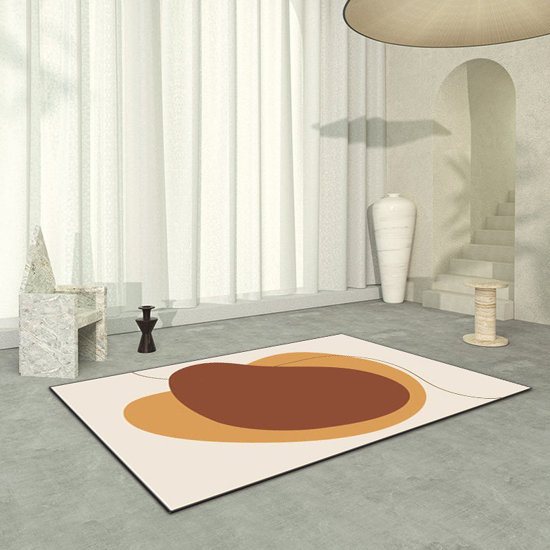 Novelty Living Room Rug in Brown Color Block Print Rug Polyester Pet Friendly Anti-Slip Backing Area Rug Red Brown Clearhalo 'Area Rug' 'Rug' 1597881