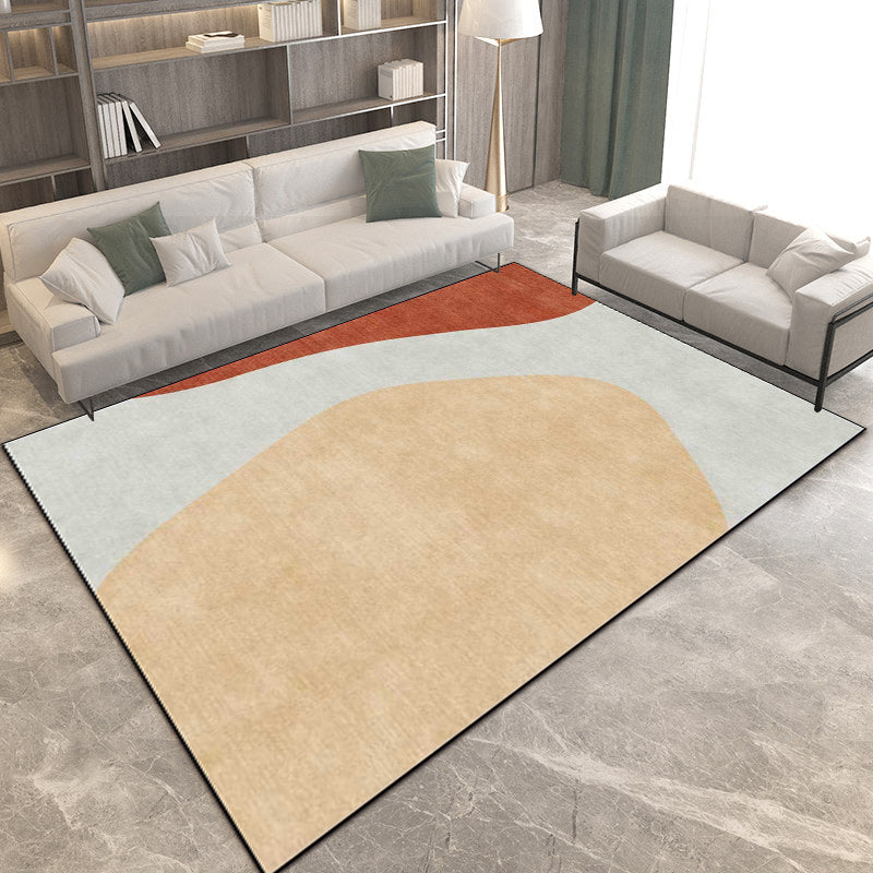 Novelty Living Room Rug in Grey and Brown Color Block Print Rug Polyester Anti-Slip Backing Area Rug Grey Clearhalo 'Area Rug' 'Rug' 1597889