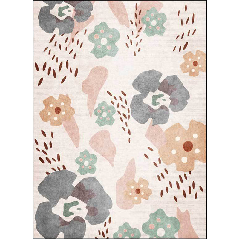 French Country Floral Pattern Rug Pink and Beige Polyester Rug Machine Washable Non-Slip Backing Area Rug for Living Room Clearhalo 'Area Rug' 'French Country' 'Rugs' Rug' 1598163
