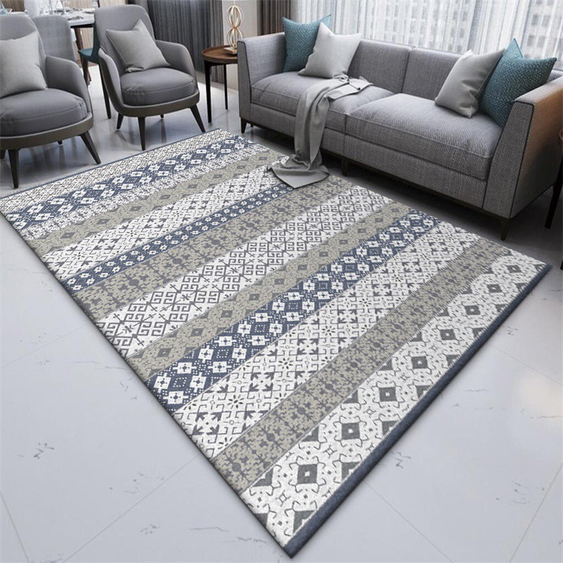Unique Tribal Pattern Rug Grey Vintage Rug Polyester Washable Anti-Slip Backing Area Rug for Bedroom Clearhalo 'Area Rug' 'Bohemian' 'Rugs' Rug' 1598274