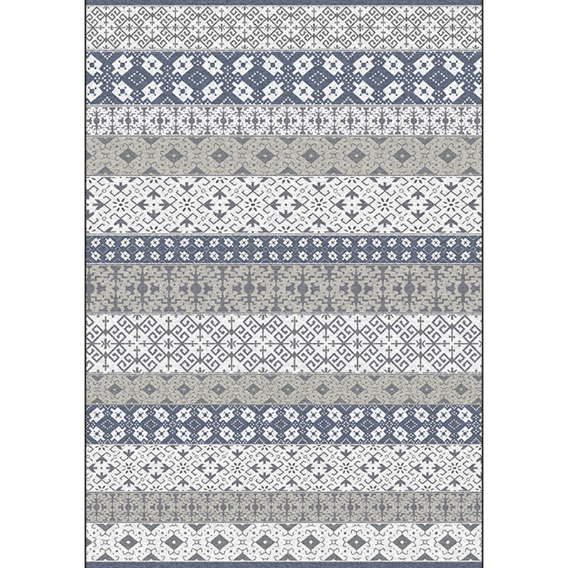 Unique Tribal Pattern Rug Grey Vintage Rug Polyester Washable Anti-Slip Backing Area Rug for Bedroom Clearhalo 'Area Rug' 'Bohemian' 'Rugs' Rug' 1598275