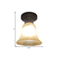 Black Single Bulb Ceiling Light Antiqued Milky Glass Bell Shape Flush Mount Lighting Fixture Clearhalo 'Ceiling Lights' 'Close To Ceiling Lights' 'Close to ceiling' 'Flush mount' Lighting' 1598469