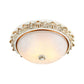 Rustic Style Dome Shape Ceiling Flush 11"/15"/19" W 2/3-Head Opaline Glass Flush Mount Lighting in White/Brass Clearhalo 'Ceiling Lights' 'Close To Ceiling Lights' 'Close to ceiling' 'Flush mount' Lighting' 1598480