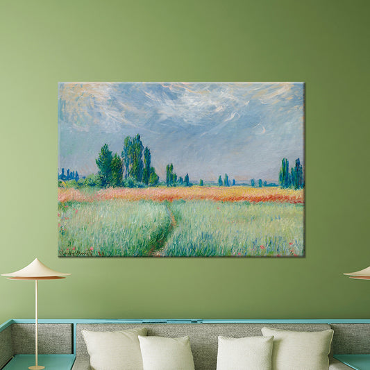 Green Farm Field Wall Art Decor Scenery Modern Textured Canvas Print for Living Room Green Clearhalo 'Art Gallery' 'Canvas Art' 'Contemporary Art Gallery' 'Modern' Arts' 1598698
