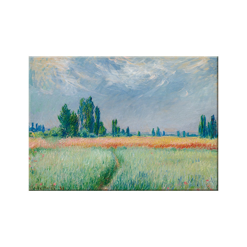 Green Farm Field Wall Art Decor Scenery Modern Textured Canvas Print for Living Room Clearhalo 'Art Gallery' 'Canvas Art' 'Contemporary Art Gallery' 'Modern' Arts' 1598701