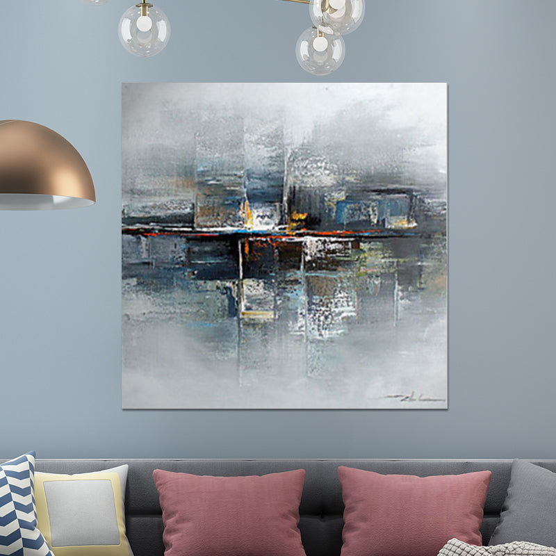 Abstract Wall Art Decor Modern Enchanting Sea Bridge Scenery Wrapped Canvas in Grey Clearhalo 'Art Gallery' 'Canvas Art' 'Contemporary Art Gallery' 'Modern' Arts' 1598727