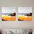 Orange Artistic Painting Walking Alongside the Beach Wall Decor for Home, Canvas-Made Orange 24" x 24" Clearhalo 'Art Gallery' 'Canvas Art' 'Contemporary Art Gallery' 'Modern' Arts' 1598740