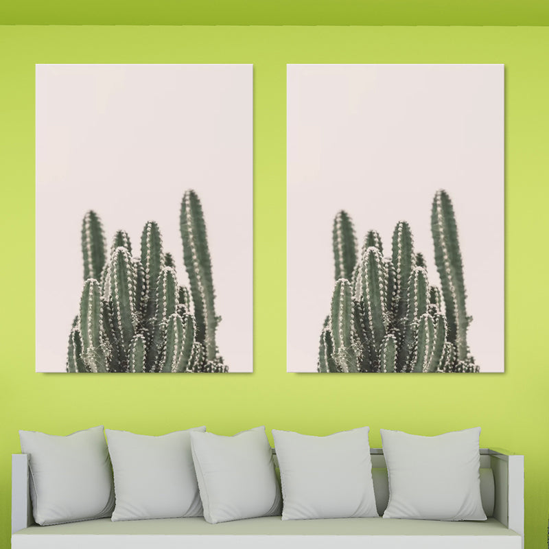 Tropical Plant Canvas Wall Art Soft Color Multi-Piece Wall Decor for Living Room Clearhalo 'Art Gallery' 'Canvas Art' 'Contemporary Art Gallery' 'Modern' Arts' 1598759