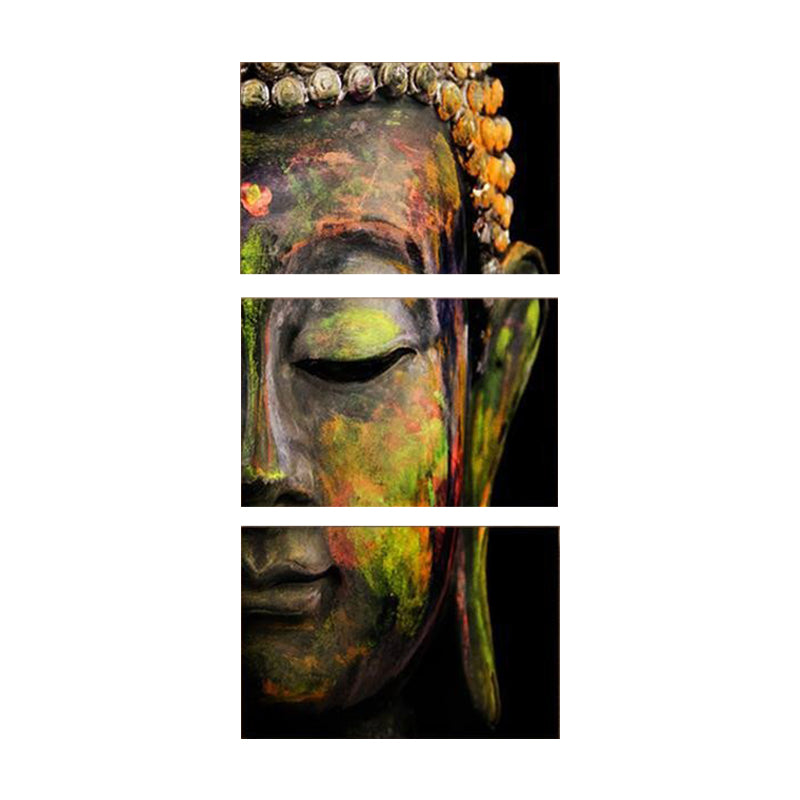 Buddha Painting Canvas Wall Art for Home Religious Wall Decor in Yellow, Multi-Piece Clearhalo 'Art Gallery' 'Canvas Art' 'Contemporary Art Gallery' 'Modern' Arts' 1598777