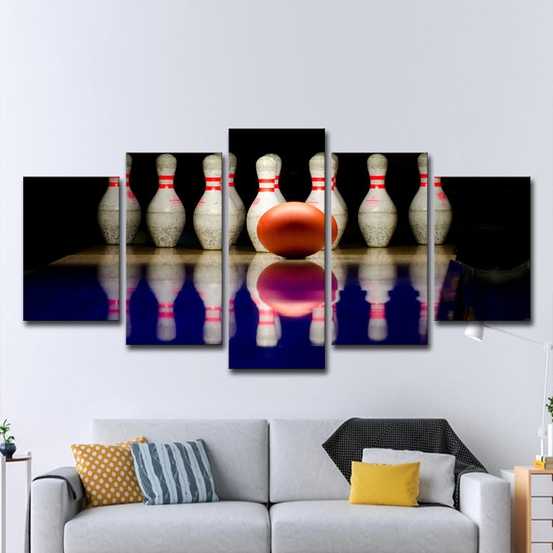 Multiple-Piece Bowling Wall Art Contemporary Canvas Print in White and Black for Home Clearhalo 'Art Gallery' 'Canvas Art' 'Contemporary Art Gallery' 'Modern' Arts' 1598806