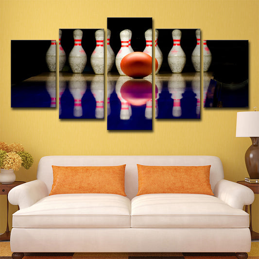 Multiple-Piece Bowling Wall Art Contemporary Canvas Print in White and Black for Home Clearhalo 'Art Gallery' 'Canvas Art' 'Contemporary Art Gallery' 'Modern' Arts' 1598807