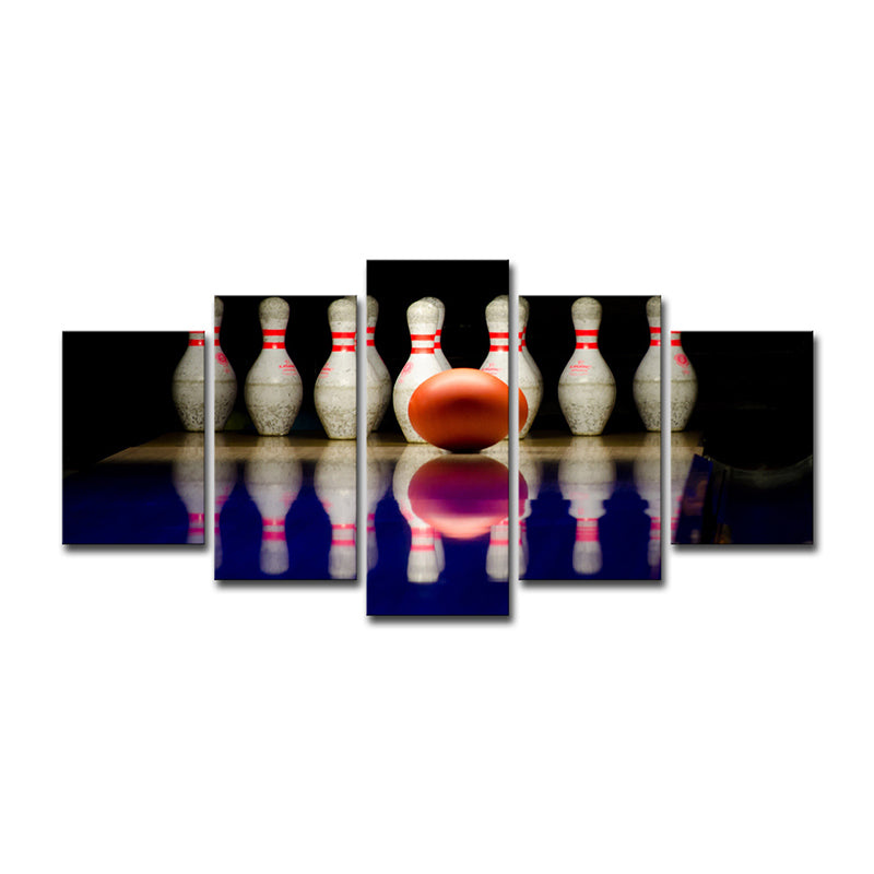 Multiple-Piece Bowling Wall Art Contemporary Canvas Print in White and Black for Home Clearhalo 'Art Gallery' 'Canvas Art' 'Contemporary Art Gallery' 'Modern' Arts' 1598808