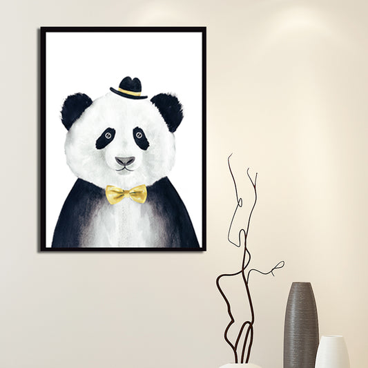 Gentleman Animal Wall Art Decor Kids Style Textured Surface Living Room Wrapped Canvas Clearhalo 'Art Gallery' 'Canvas Art' 'Kids' Arts' 1598825