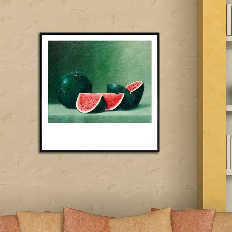 Still Life Fruit Canvas Painting Textured Retro Style House Interior Wall Art Green Clearhalo 'Art Gallery' 'Canvas Art' 'Traditional' Arts' 1598850
