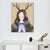 Fantasy Deer Girl Canvas Wall Art Cartoon Textured Surface Wall Decor for Dining Room Brown Clearhalo 'Art Gallery' 'Canvas Art' 'Kids' Arts' 1598857