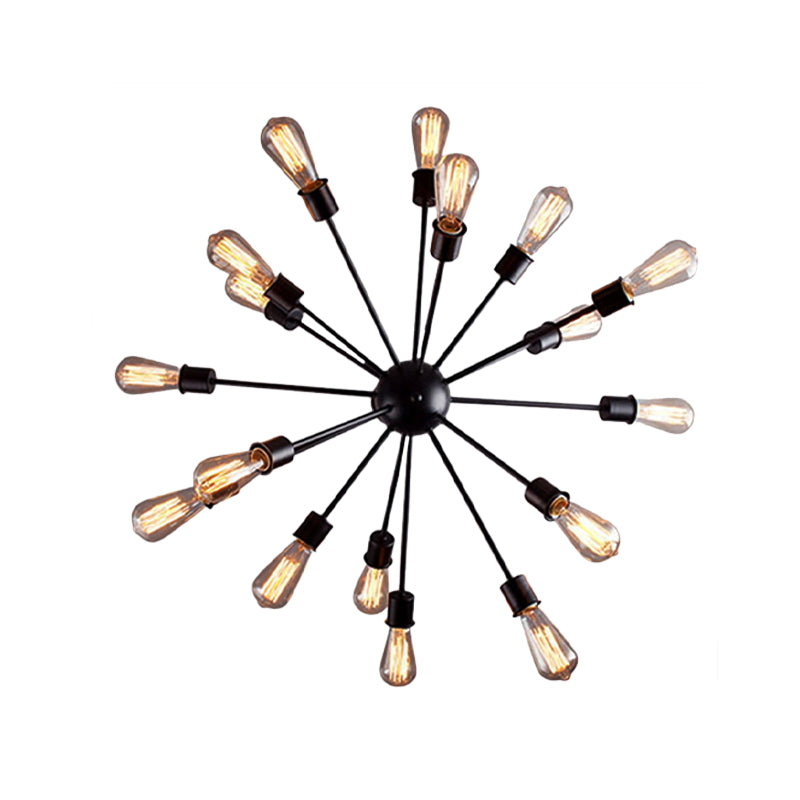 Black 9/12 Lights Chandelier Lighting Retro Industrial Metal Sputnik Pendant Lighting Fixture for Dining Room Clearhalo 'Cast Iron' 'Ceiling Lights' 'Chandeliers' 'Industrial Chandeliers' 'Industrial' 'Metal' 'Middle Century Chandeliers' 'Rustic Chandeliers' 'Tiffany' Lighting' 159888