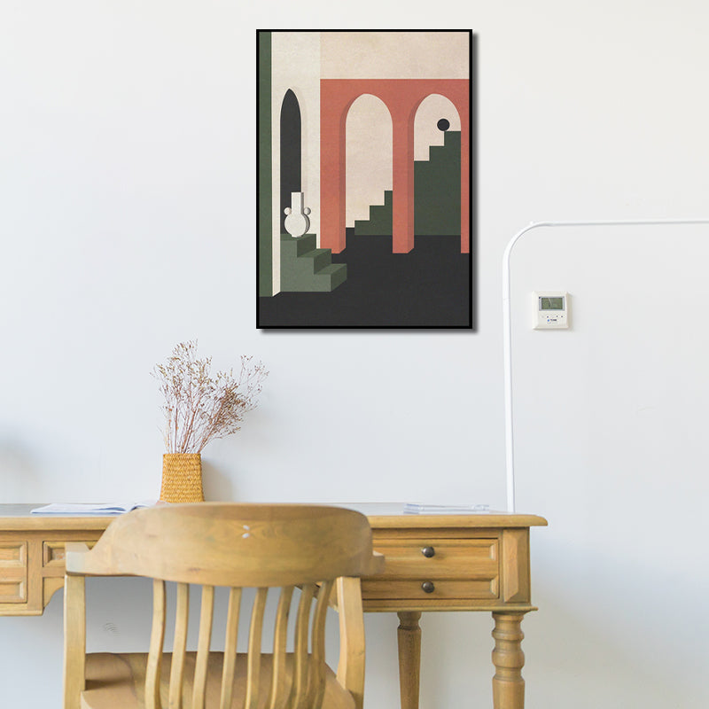 Modern Still Life Canvas Art Soft-Color Architecture Painting Wall Decor for Home Clearhalo 'Art Gallery' 'Canvas Art' 'Contemporary Art Gallery' 'Modern' Arts' 1598907