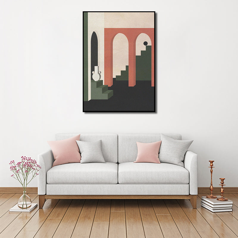Modern Still Life Canvas Art Soft-Color Architecture Painting Wall Decor for Home Clearhalo 'Art Gallery' 'Canvas Art' 'Contemporary Art Gallery' 'Modern' Arts' 1598908
