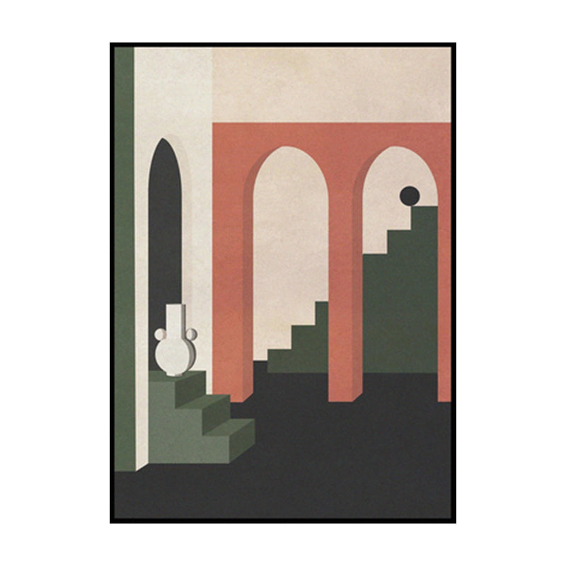 Modern Still Life Canvas Art Soft-Color Architecture Painting Wall Decor for Home Clearhalo 'Art Gallery' 'Canvas Art' 'Contemporary Art Gallery' 'Modern' Arts' 1598909