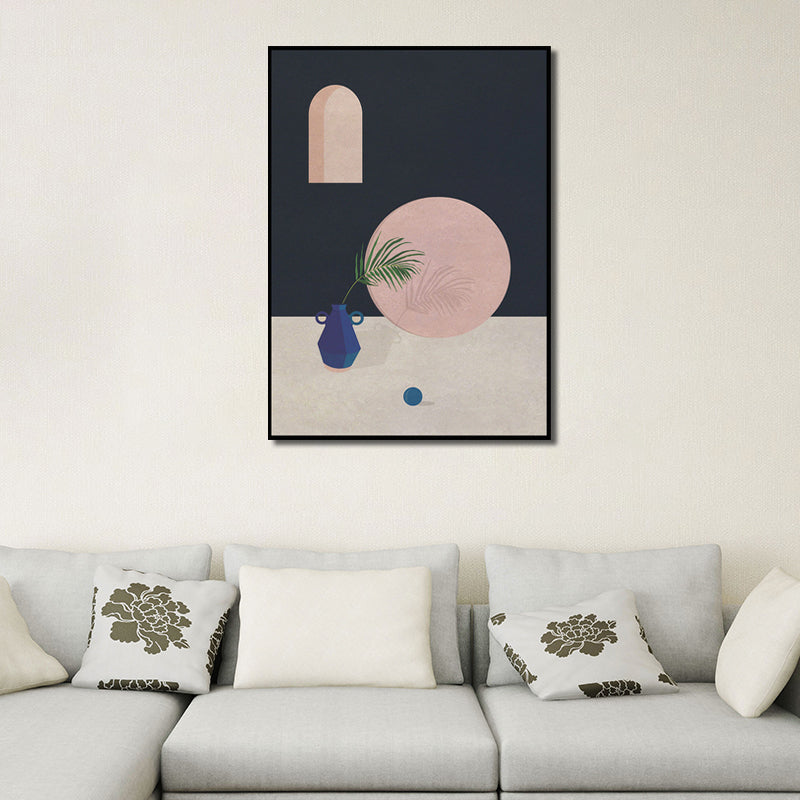 Modern Still Life Canvas Art Soft-Color Architecture Painting Wall Decor for Home Pink Clearhalo 'Art Gallery' 'Canvas Art' 'Contemporary Art Gallery' 'Modern' Arts' 1598913