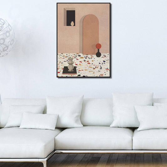 Modern Still Life Canvas Art Soft-Color Architecture Painting Wall Decor for Home Yellow Clearhalo 'Art Gallery' 'Canvas Art' 'Contemporary Art Gallery' 'Modern' Arts' 1598920