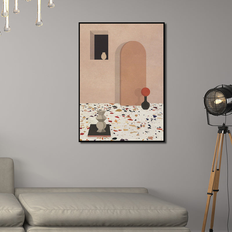 Modern Still Life Canvas Art Soft-Color Architecture Painting Wall Decor for Home Clearhalo 'Art Gallery' 'Canvas Art' 'Contemporary Art Gallery' 'Modern' Arts' 1598921
