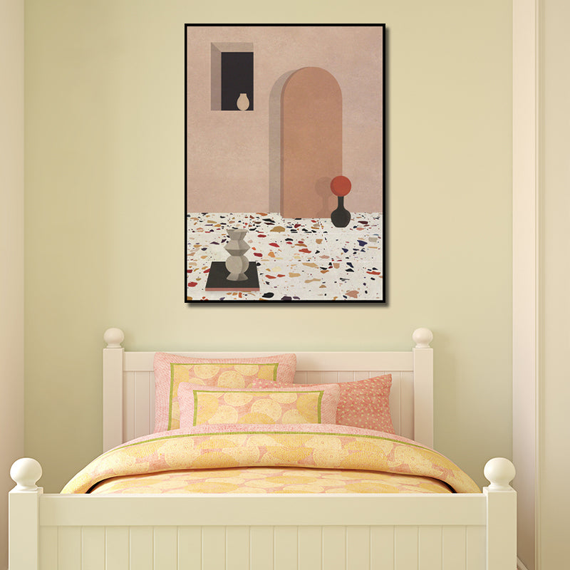 Modern Still Life Canvas Art Soft-Color Architecture Painting Wall Decor for Home Clearhalo 'Art Gallery' 'Canvas Art' 'Contemporary Art Gallery' 'Modern' Arts' 1598922