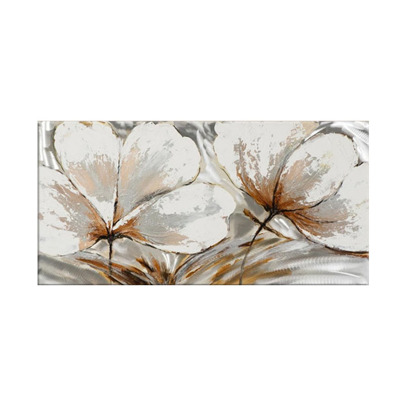 Canvas White-Brown Painting Minimalist Flower Blossom Wall Art Decor for Living Room Clearhalo 'Art Gallery' 'Canvas Art' 'Contemporary Art Gallery' 'Modern' Arts' 1598944
