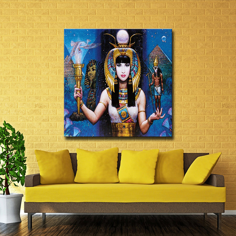 Textured Egypt Woman Art Print Canvas Contemporary Wall Decoration in Dining Room Clearhalo 'Art Gallery' 'Canvas Art' 'Contemporary Art Gallery' 'Modern' Arts' 1598968