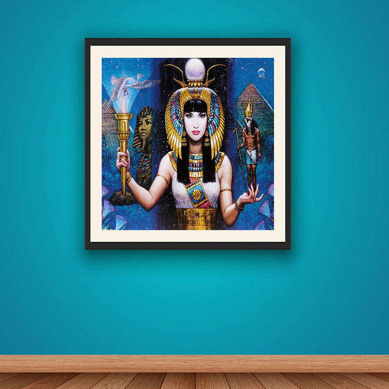 Textured Egypt Woman Art Print Canvas Contemporary Wall Decoration in Dining Room Clearhalo 'Art Gallery' 'Canvas Art' 'Contemporary Art Gallery' 'Modern' Arts' 1598969