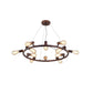 8/12 Lights Circular Hanging Light with Open Bulb Antique Stylish Dark Rust Wrought Iron Chandelier Light Fixture Clearhalo 'Cast Iron' 'Ceiling Lights' 'Chandeliers' 'Industrial Chandeliers' 'Industrial' 'Metal' 'Middle Century Chandeliers' 'Rustic Chandeliers' 'Tiffany' Lighting' 159901