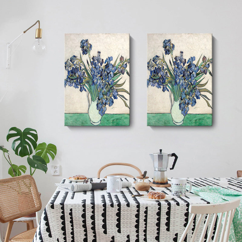 Classic Still Life Flower Painting Pastel Color Textured Canvas Wall Art for Home Clearhalo 'Art Gallery' 'Canvas Art' 'Contemporary Art Gallery' 'Modern' Arts' 1599147