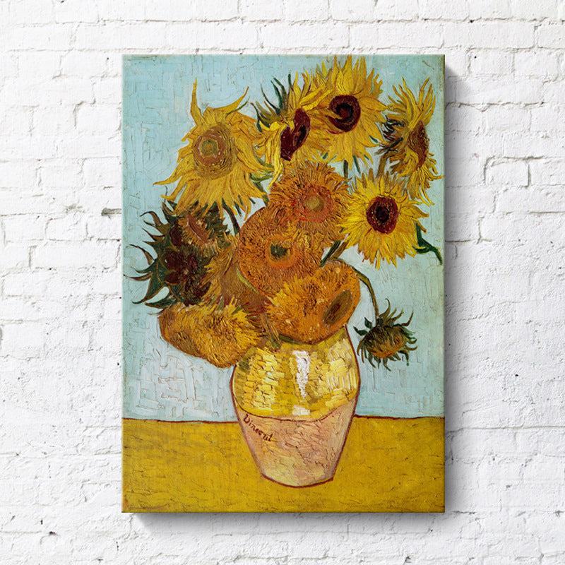 Classic Still Life Flower Painting Pastel Color Textured Canvas Wall Art for Home Orange Clearhalo 'Art Gallery' 'Canvas Art' 'Contemporary Art Gallery' 'Modern' Arts' 1599153