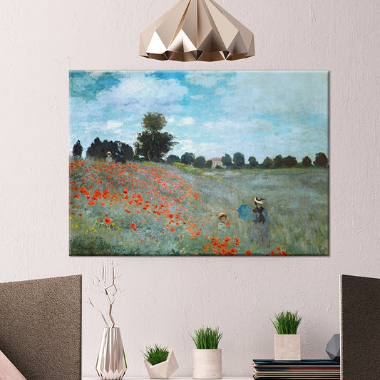 Contemporary Spring Outing Scene Painting Orange and Green Bedroom Canvas Wall Art Clearhalo 'Art Gallery' 'Canvas Art' 'Contemporary Art Gallery' 'Modern' Arts' 1599177