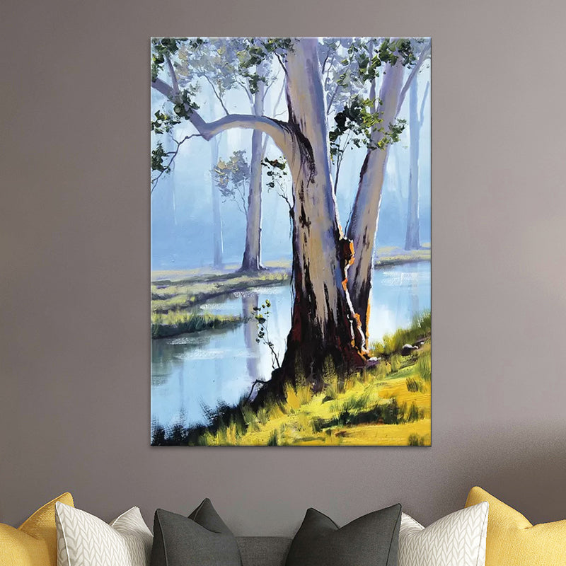 Scenery Painting Wall Decor Modern Style Textured Canvas Art Print for Living Room Blue Clearhalo 'Art Gallery' 'Canvas Art' 'Contemporary Art Gallery' 'Modern' Arts' 1599224