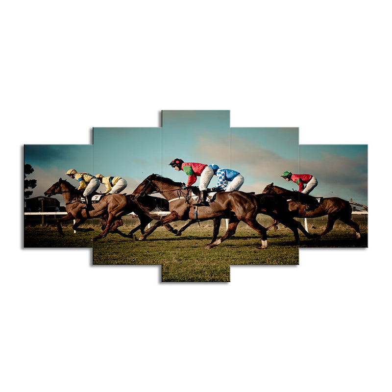 Modern Horse Racing Canvas Art Brown Sports Game Wall Decoration for Living Room Clearhalo 'Art Gallery' 'Canvas Art' 'Contemporary Art Gallery' 'Modern' Arts' 1599332