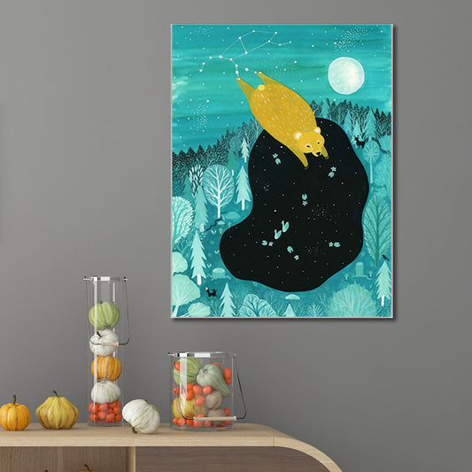Textured Kitty Painting Wall Art Canvas Kids Style Wall Decor for Living Room Clearhalo 'Art Gallery' 'Canvas Art' 'Kids' Arts' 1599337