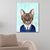 Textured Kitty Painting Wall Art Canvas Kids Style Wall Decor for Living Room Blue Clearhalo 'Art Gallery' 'Canvas Art' 'Kids' Arts' 1599342